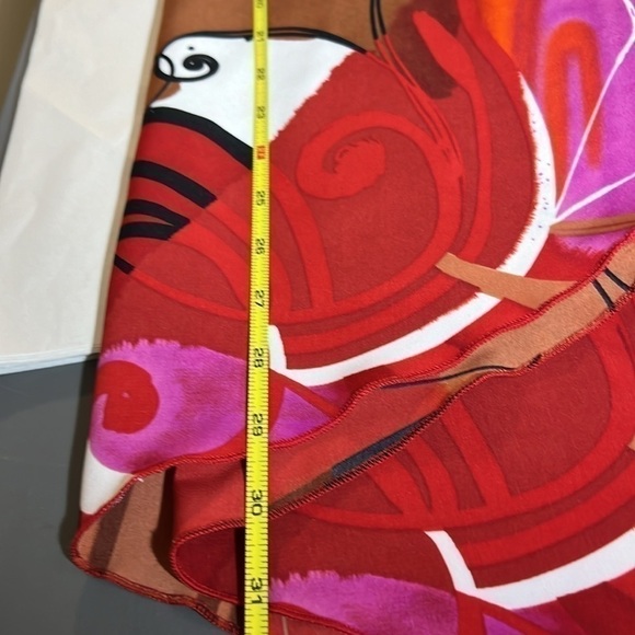 Vintage 60s 70s Psychedelic Asymmetrical Power Shift Mini Floral Dress Mod L - Picture 8 of 10